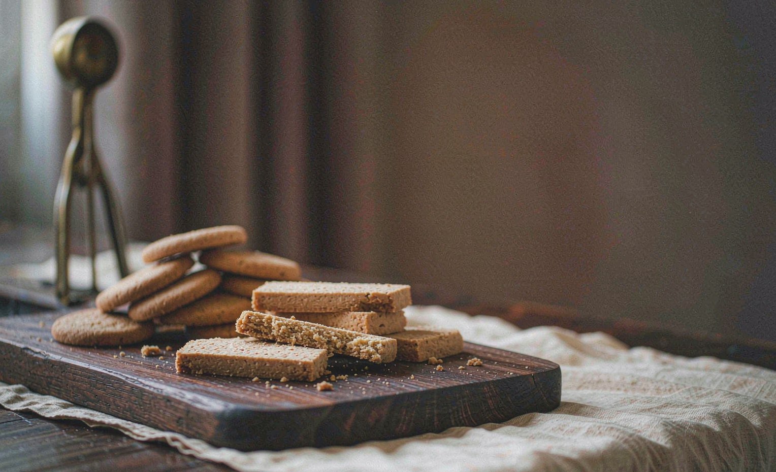 Rows of shortbread fingers and petticoat tails on parchment
